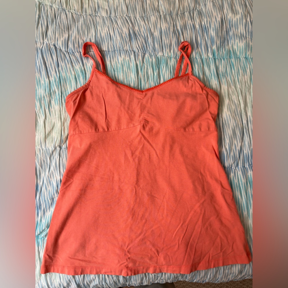 Orange tank top with beaded detail